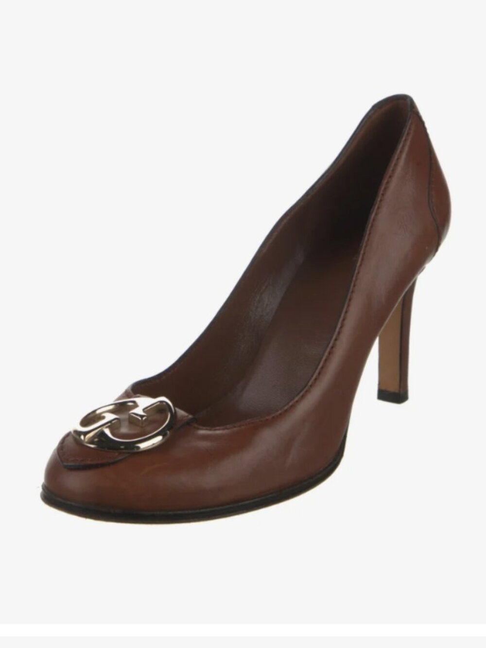 Gucci Brown Horsebit Pumps Size 8.5 Leather Round Toe Career Equestrian Preppy